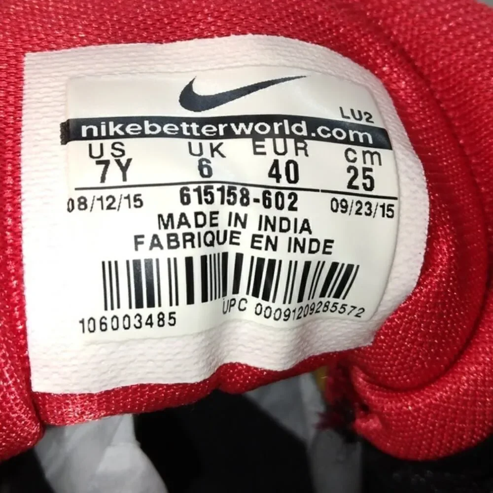 Nike Son of Force Boys Pre-owned Mid Red & Black Basketball Sneakers - sz. 7Y